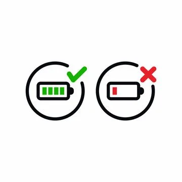 Simple True or False Battery Rules Vector Icon Stock Illustration
