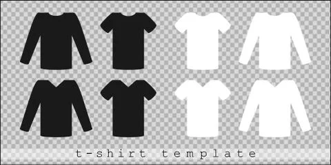 Simple tshirt template vector illustration of a black white short and long sl Stock Illustration