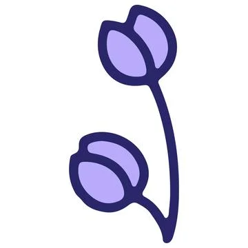 Simple tulip flower design in bright neon color Stock Illustration