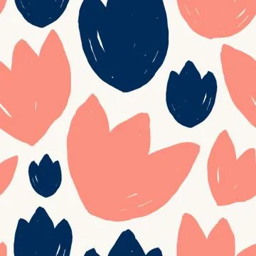 Simple Tulip Shapes Seamless Pattern イラスト素材