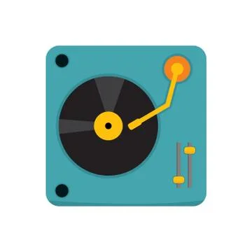 Simple Turntable DJ Vector Illustration Graphic Stock Illustration