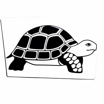 Simple turtle design white background no text Stock Illustration