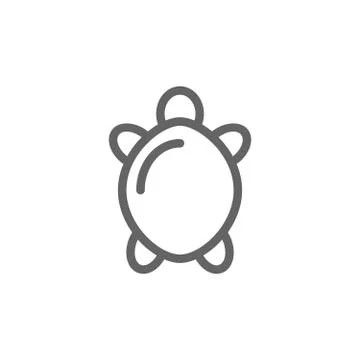 Simple turtle line icon. Symbol and sign illustration design. Isolated on white Stock Illustration