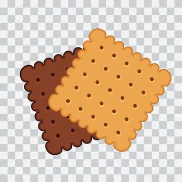 Simple two biscuits icon on transparent background. Food icon. Vector Illustr 스톡 일러스트