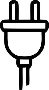 Simple two-prong electrical plug icon Stock Illustration