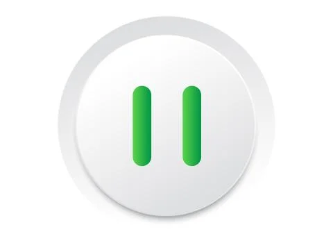 Simple UI music interface circle pause button vector. Illustrazione stock