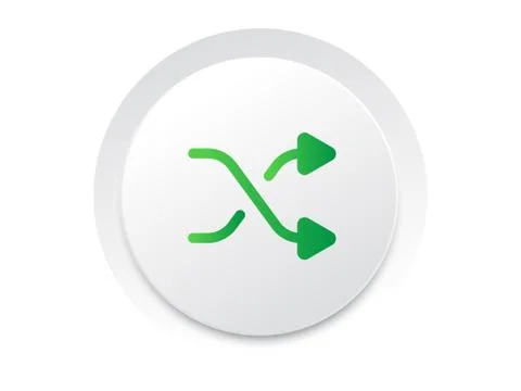 Simple UI music interface circle SHUFFLE button vector. Stock Illustration