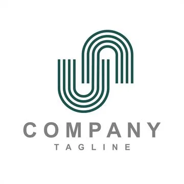 Simple un, nu initials company logo Stock Illustration