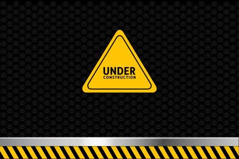 Simple Under construction background with police line and steel shape. Stock Illustration