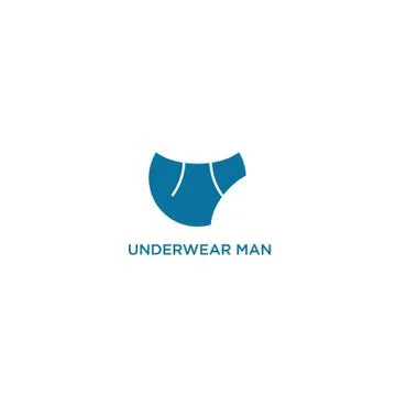 Simple under ware man logo blue short logo modern Stock-Illustration