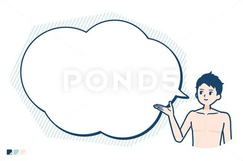 Simple underwear man text-balloon-navigation Stock Illustration