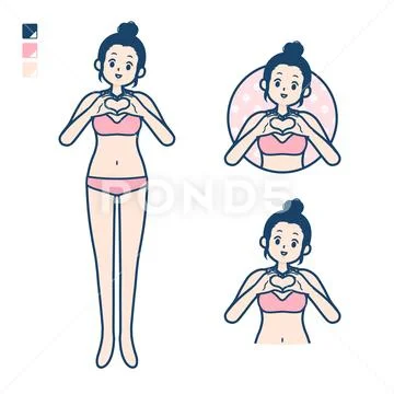 Simple underwear woman love mark hand sign Stock Illustration