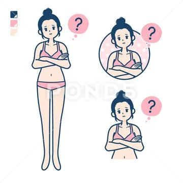 Simple underwear woman Question Stock Illustration