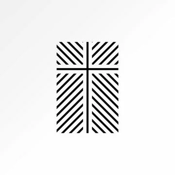 Simple unique art pattern christian cross church religion interior Stockillustratie
