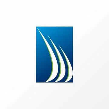 Simple unique art swoosh on rectangle block loading trading business Stock Illustration