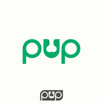 Simple but unique bone on letter or word U sans serif font PUP graphic Illustrazione stock