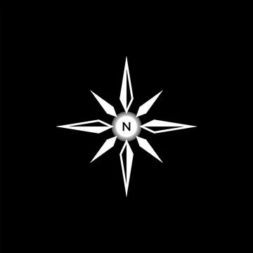 Simple unique compass. Related transportation sailor adventure forest outdoor Stock Illustration