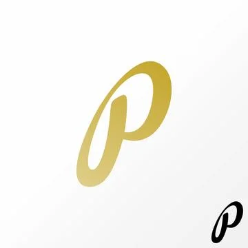 Simple unique letter initial P handwritten font. Related to monogram typography Stock Illustration