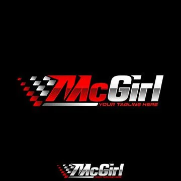 Simple but unique letter or word McGirl sport font with squares flag graphic Stock Illustration