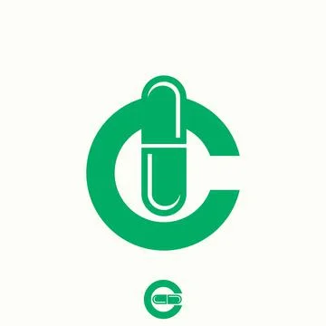 Simple but unique letter or word C sans serif font with capsule image graphic Illustrazione stock