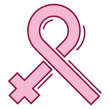 Simple Unique Pink Ribbon Ilustração Stock