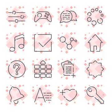 Simple universal icons. Different icons for apps, prpgrams, sites and other.  스톡 일러스트
