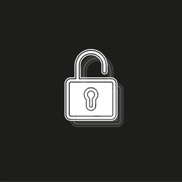 Simple Unlock Vector Icon Stock Illustration