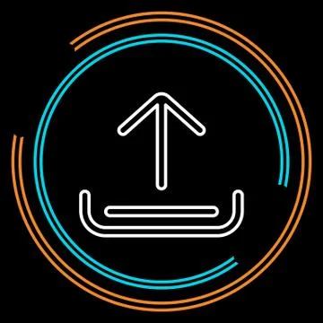 Simple Upload Thin Line Vector Icon Stock Illustration
