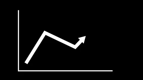 Simple upward arrow showing growth progress and success animation Stock Footage 337176323