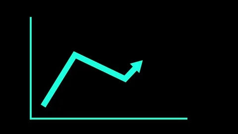 Simple upward arrow showing growth progress and success animation Stock Footage 337176329