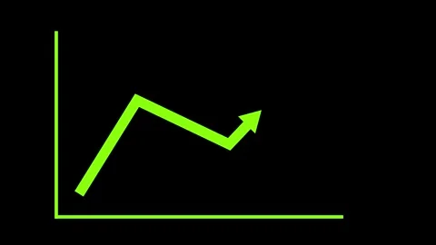 Simple upward arrow showing growth progress and success animation Stock Footage 337176331