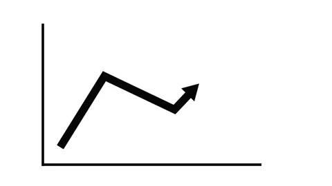 Simple upward arrow showing growth progress and success animation Stock Footage 337176337
