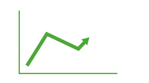 Simple upward arrow showing growth progress and success animation Stock Footage 337176344
