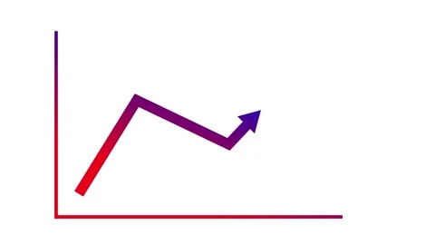 Simple upward arrow showing growth progress and success animation Видео 337176345