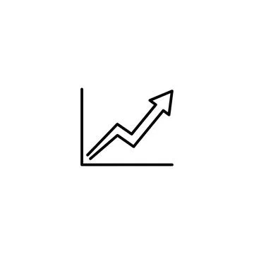 Simple upward trend graph icon for business and market statistics Stock Illustration