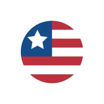 Simple USA Flag Circular Emblem Stock Illustration