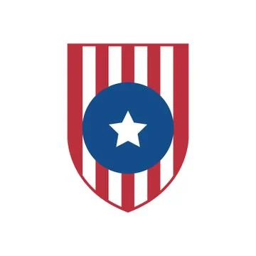Simple USA Flag Shield Emblem Stock Illustration