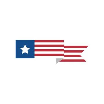 Simple USA Flag Sign 스톡 일러스트