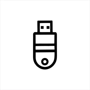 Simple USB Flash Disk Vector with Minimalist and modern design Stock Illustration