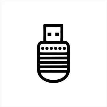 Simple USB Flash Disk Vector with Minimalist and modern design Stock Illustration