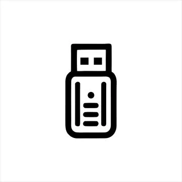 Simple USB Flash Disk Vector with Minimalist and modern design Stock Illustration