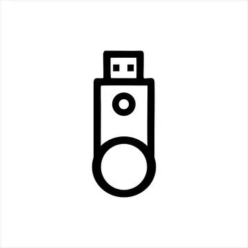 Simple USB Flash Disk Vector with Minimalist and modern design Stock Illustration