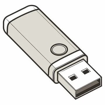 Simple USB Flash Drive Vector Technology Illustration Stock Illustration
