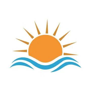 Simple useful bright sun and cloud logo a clear sky icon design vector graphic c Ilustração Stock