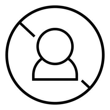 Simple user block sign. No trespassers or dangerous persons. Vector. Stock Illustration