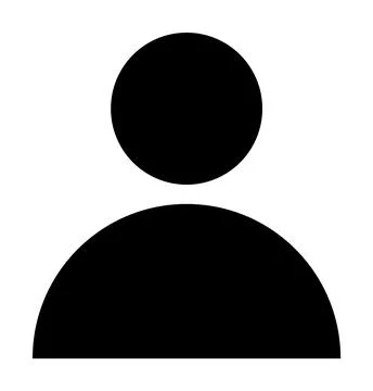 Simple User Icon with Minimalistic Black Silhouette Illustrazione stock