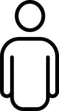 Simple user profile line icon vector illustration representing a human avat.. Stock Illustration