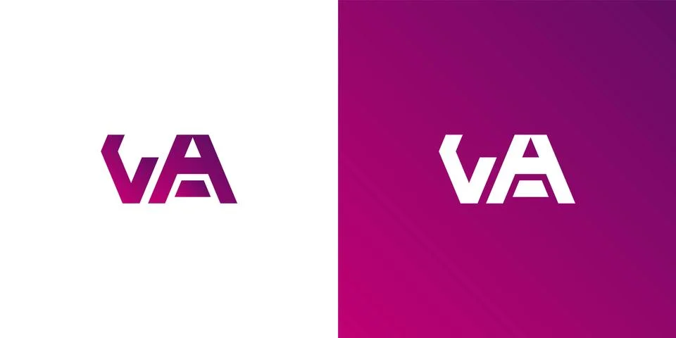 Simple VA initial Logo designs template vector illustration Stock Illustration