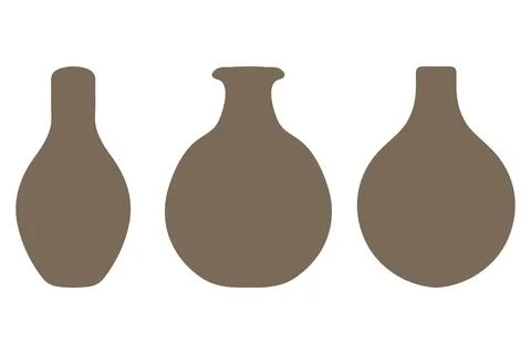 Simple vase pottery design set Stock Illustration