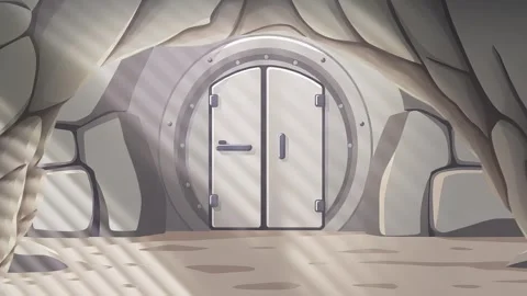 Simple Vault Door: Gentle Animated Scene - Vault Background View Stock Footage 307475121